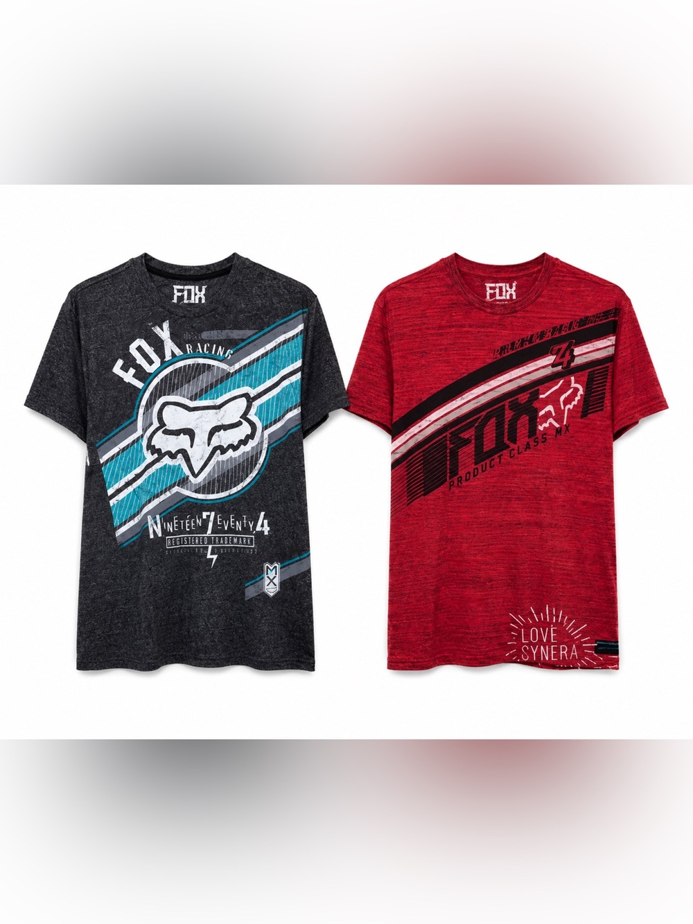 Fox Racing Mens XL Bundle 2 Tees Red Gray MCMLXXIV Created To Destroy